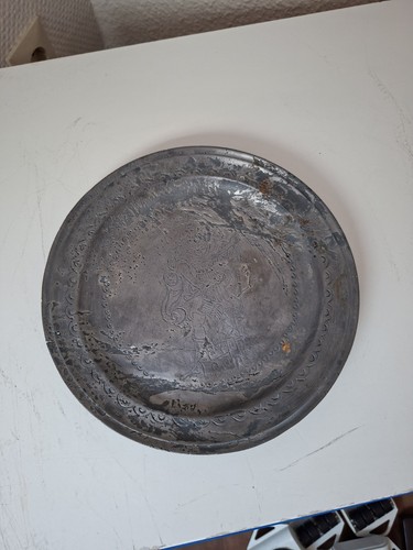 Zinnteller antik heiliger - antik,