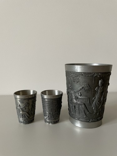Zinnbecher set 3 - 3x,