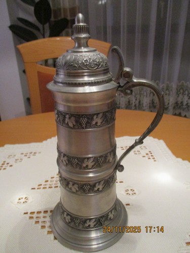 Zinn krug mit deckel - zinn,
