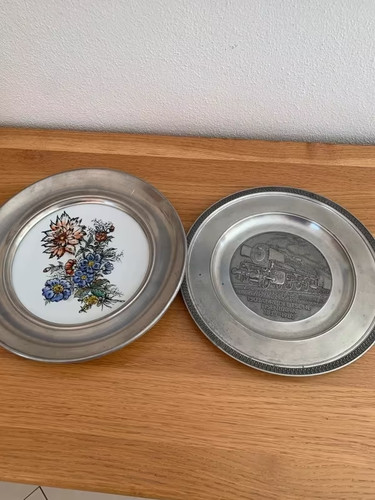 Zinnteller set blumen - set:, blumen-