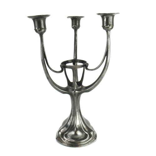Jugendstil zinn kerzenständer - jugendstil,