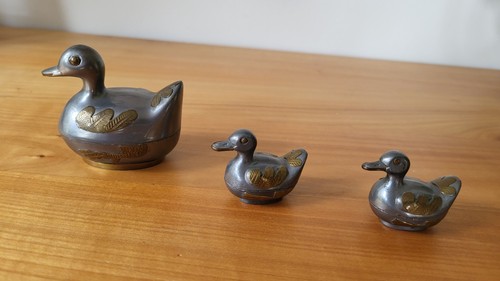 Zinn enten mit messing - enten,