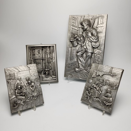 Zinnrelief wandbilder vier - zinnrelief, 4
