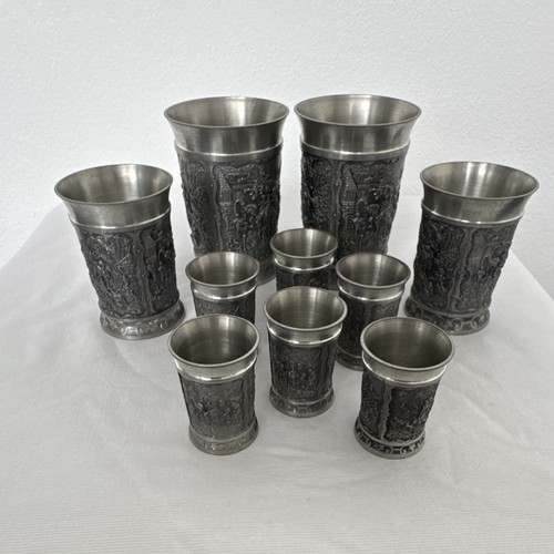 Zinnbecher 10er set mit - set,
