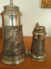 Zinn Krüge a auf der Jagd als