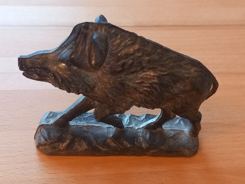 Wildschwein keiler zinn figur - wildschwein,