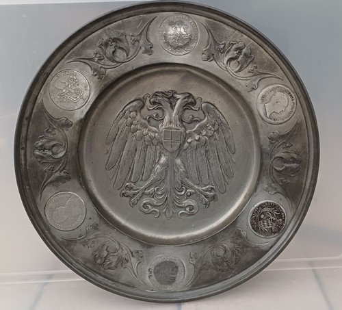 Zinn platte mit doppeladler - zinn,