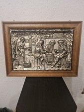 Kneipenszene Zinn Relief