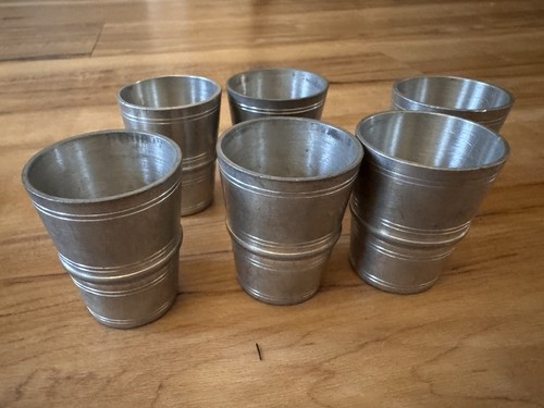 Kleine zinn schnapsbecher - 5x,