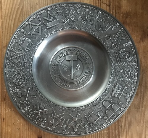 Zinnteller antik gott segne - antik, "gott