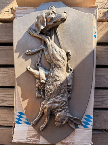 Zinn wandbild jagdstillleben - zinn-wandbild,