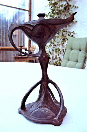 öllampe jugendstil zinn um - Öllampe,