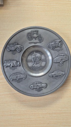 Zinnteller 100 jahre automobil - zinnteller,