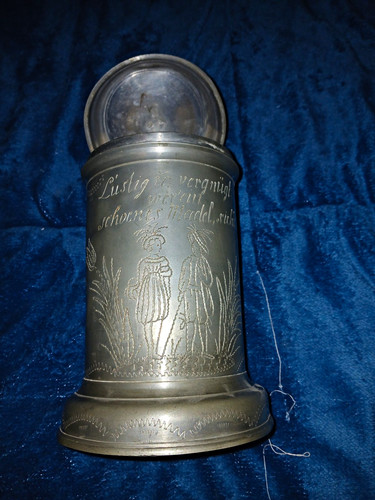 Zinn bierkrug mit deckel - zinn,