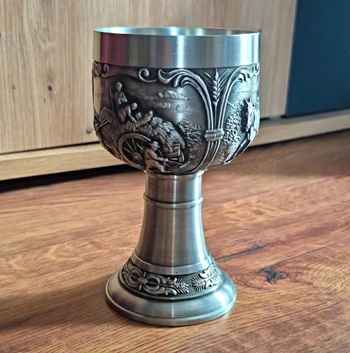 Zinnpokal becher auf fuß - zinnpokal/becher, mit