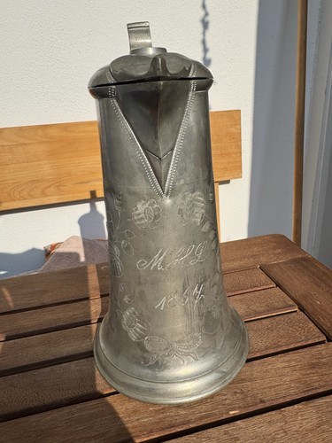 Zinnkanne mit deckel - mit, cm