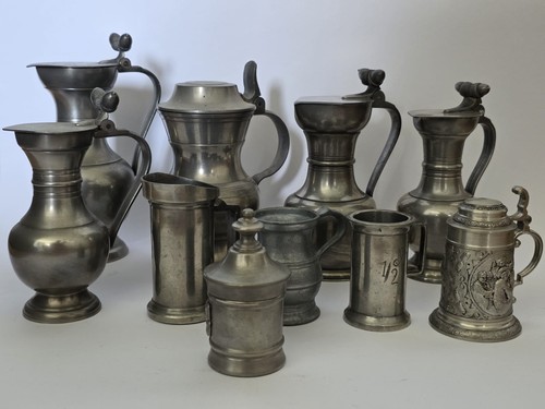 Vintage zinnkrug mit deckel - vintage,