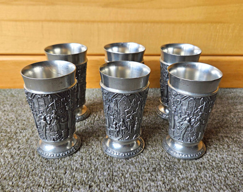 Zinnbecher set mit - 6x,