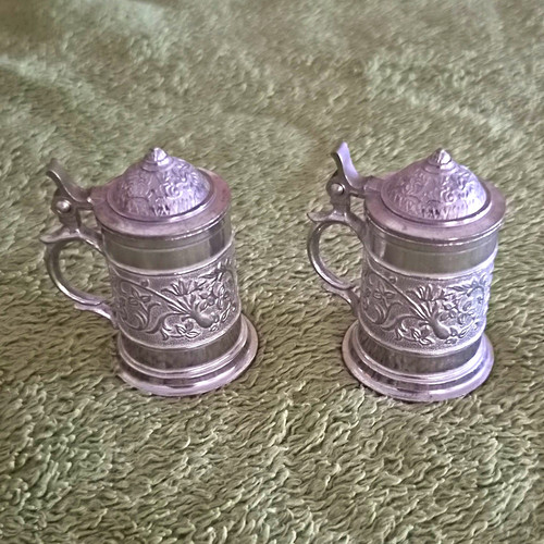 Miniatur zinnkrug humpen - 2x, zinnkrug/humpen