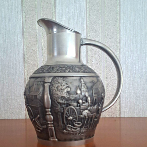 Zinnkrug mit henkel ausguss - mit,